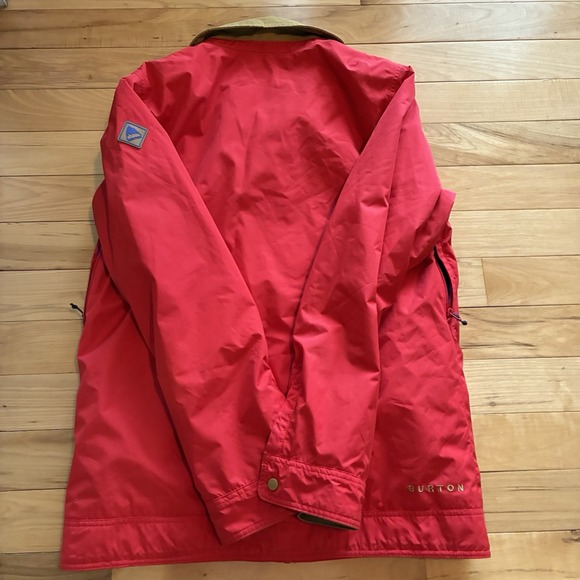 Red Burton Living Lining Ski / Snowboard Jacket Large Chore Collar Heavy Coat - Picture 6 of 8